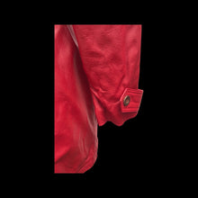 Load image into Gallery viewer, Lipstick Red Leather Trench Spy Coat