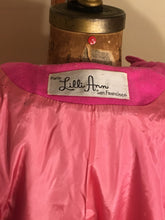 Load image into Gallery viewer, Vintage 60s Pink Lilli Ann Wool Coat with Fox Fur Collar Princess Mod Audrey Hepburn Jackie Kennedy Flexible Size Loose Fit