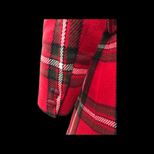 Load image into Gallery viewer, Red Plaid Vintage Wool Pleated Belted Coat