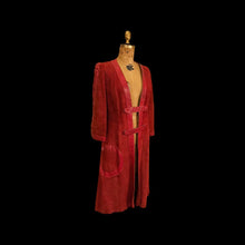 Load image into Gallery viewer, Italian Leather 70’s Red Suede and Snakeskin Coat