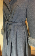 Load image into Gallery viewer, Gray 70s Hooded Princess Fit and Flare Coat S/M