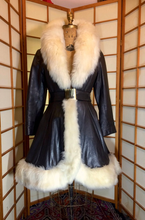 Load image into Gallery viewer, Leather Shearling Lamb Coat- Princess Cut Mod Hippy 60s 70s Penny Lane Almost Famous Russian Princess S/M