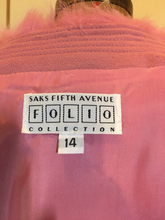 Load image into Gallery viewer, Vintage Coat-- Pink Fox Fur Wool Jacket Coat Saks Fifth Ave Neiman Marcus Spring Light Free Size S/M/L