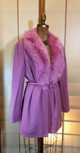 Load image into Gallery viewer, Vintage Coat-- Pink Fox Fur Wool Jacket Coat Saks Fifth Ave Neiman Marcus Spring Light Free Size S/M/L