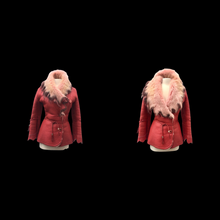 Load image into Gallery viewer, Vintage 70s-90s Leather Shearling Fox Fur Pink Red Short Jacket Coat Made in Turkey