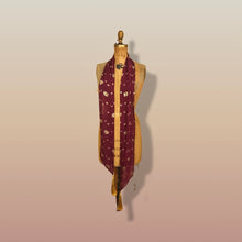 Load image into Gallery viewer, 70’s 80’s Vintage Bergundy Purple Chiffon High Low Floral Dress Tassle Extra Belt