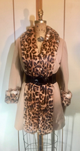 Load image into Gallery viewer, 60s Lilli Ann Mod Pinup Rabbit Leopard Print Coat---Pinup Real Rabbit Fur Printed with Leopard Mod Princess S/M