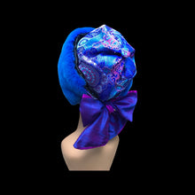 Load image into Gallery viewer, Cobalt Blue Silk and Mink Brocade Hat