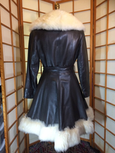 Load image into Gallery viewer, Leather Shearling Lamb Coat- Princess Cut Mod Hippy 60s 70s Penny Lane Almost Famous Russian Princess S/M