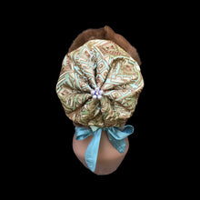 Load image into Gallery viewer, Reserved for Stef- Himalayan Hat of Sea Green Gold Embroidered Silk and Golden Sable Fur