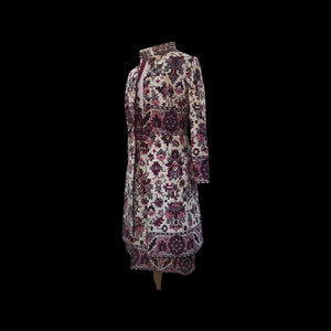 Authentic Anne Klein Vintage 60’s Tapestry Ensemble Coat Skirt Vest Featured in Mad Men