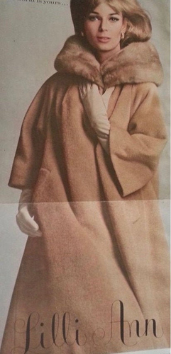 Basic Lilli Ann Cashmere Camel Wool and Mink Swing Coat A-Line Flexible Size 60s Mad Men