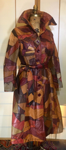 Load image into Gallery viewer, Vintage Coat Leather 70s- Michael Kors Studio 54 Melania Vintage 70s Patchwork Mosaic Leather Duster/Trench/Coat Hippy Small to Medium Up to 38" Bust