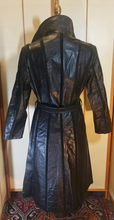 Load image into Gallery viewer, 70S Black Leather and Suede Trench Spy Boho Fit and Flare Princess Chic S/M