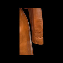 Load image into Gallery viewer, Vintage Leather Cape Coat Butterscotch Trench Spy