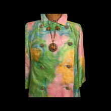 Load image into Gallery viewer, 60’s Shift Dress and Coat Set by I. Magnin Pastel Floral Pink Blue Crystal Buttons