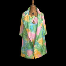 Load image into Gallery viewer, 60’s Shift Dress and Coat Set by I. Magnin Pastel Floral Pink Blue Crystal Buttons