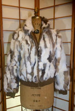 Load image into Gallery viewer, BOHO Grunge Vintage 90's Wilson Fur Zip up Short Bomber Coat Jacket L/XL penny lane almost famous