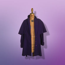 Load image into Gallery viewer, Purple Wool Cape Coat