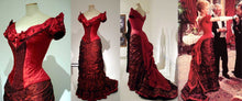 Load image into Gallery viewer, Vintage 70s Full Length Reversible Embroidered Cape- Red and Black Holiday Valentine's Day Victorian Gothic Romantic One Size For All