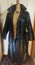 Load image into Gallery viewer, 70S Black Leather and Suede Trench Spy Boho Fit and Flare Princess Chic S/M