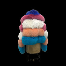 Load image into Gallery viewer, Rainbow Candy Fox Fur Jacket Coat Blue Pink