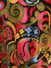 Load image into Gallery viewer, 60s Tapestry Carpet Coat Needlepoint Embroidered Shearling Russian Princess Coat M/L Festive Winter