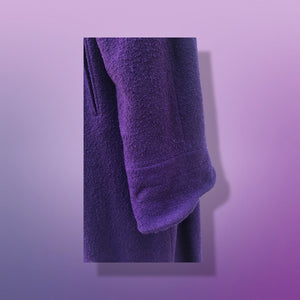 40’s 50’s Purple Long Boucle Coat with Curly Lamb Fur