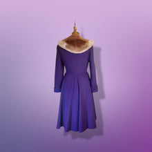 Load image into Gallery viewer, 40’s Vintage Purple Coat with Massive Mouton Ombré Collar Fit and Flare “New Look” Post World War II