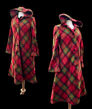 Load image into Gallery viewer, Vintage Red Plaid Princess Hooded Princess Coat “Little Red Riding Hood”