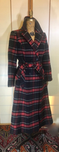 Load image into Gallery viewer, Plaid Pendleton Wool Red Double Breasted Fit Flare Princess Wool Coat S/M
