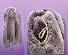 Load image into Gallery viewer, 70’s Vintage Deep Purple Suede and Shearling Boho Princess Penny Lane Coat