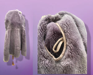 70’s Vintage Deep Purple Suede and Shearling Boho Princess Penny Lane Coat