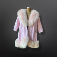 Load image into Gallery viewer, 60s Pink Leather and Fox Fur Coat “Throw and Go” Swing