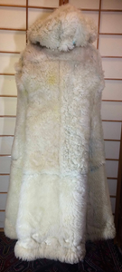 Suede and Shearling Lamb Turquoise Blue and White Embroidered Afghan Coat Almost Famous Hippy Chic Penny Lane S/M Beatles British Invasion!