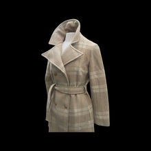 Load image into Gallery viewer, Vintage Pendleton Plaid Beige Neutral Wrap Coat