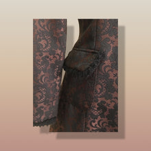 Load image into Gallery viewer, 80s Lace Mesh Black Brown Steampunk Victorian Spring Light Coat