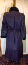 Load image into Gallery viewer, Brand New Reversible Long Mahogany Mink Satin Trench Coat Rain Snow Spy Size Versatile, S/M