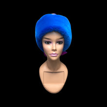 Load image into Gallery viewer, Cobalt Blue Silk and Mink Brocade Hat