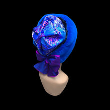 Load image into Gallery viewer, Cobalt Blue Silk and Mink Brocade Hat