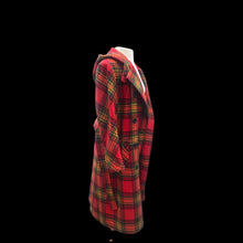 Load image into Gallery viewer, Vintage 60’s 70’s Red Plaid Hooded Wool Belted Coat