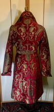 Load image into Gallery viewer, Red Gold Velvet Tapestry Carpet Coat Princess Light Small Medium Spring Fall Holiday