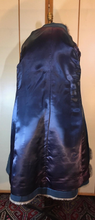 Load image into Gallery viewer, Vintage Coat-60s Blue Shearling and Wool Velvet/Velveteen Fit and Flare Princess Mod Boho Wrap Coat S/M/L Flexible Size