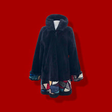 Load image into Gallery viewer, Fur Sheared Beaver Mondriaan Inspired carved intarsia coat Zuki Style