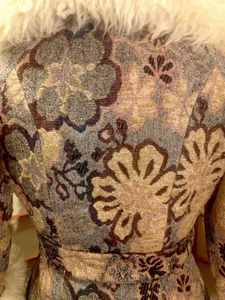 Sheep Shearling Carpet Tapestry Coat Penny Lane Genuine Shearling 60's 70's Coat Almost Famous Afghan Hippy Russian Princess Embroidered