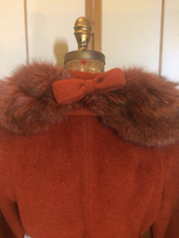 Load image into Gallery viewer, Lilli Ann Orange Coat Dyed Fox Fur Princess and Swing Style One Size Fits Most S/M/L