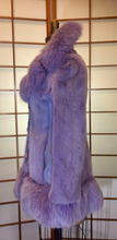 Load image into Gallery viewer, Purple Lavender Fur Coat Mod 60's 1960s Vintage Mink Leather Fox Fur Coat Rhinestone XS/S Russian Princess Penny Lane Almost Famous