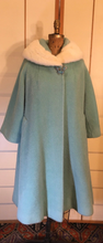Load image into Gallery viewer, Vintage Women's Coat-Lilli Ann 60s Swing Mink Baby Blue Flexible Size Mad Men Betty Draper Mrs. Maisel
