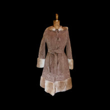 Load image into Gallery viewer, Suede Hooded Embroidered Ombré Fur Trim Penny Lane Coat