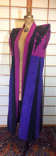 Load image into Gallery viewer, 80s Pink Purple Suede Vest Long Boho Glam Rodeo Sequined Beaded Vintage Long Full Length Vest Duster Magenta and Purple, S/M/L Free Size